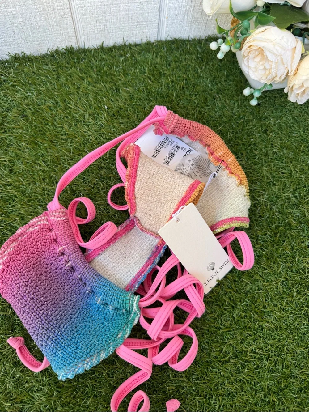 Cleonie Swim Rainbow Bells Bikini new with tags Retail $110 summer / vacation